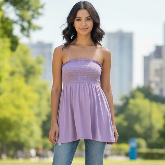 Aritzia Community Tube Top Strapless smocked bodice y2k 2000s Purple Size XXS - Picture 1 of 16